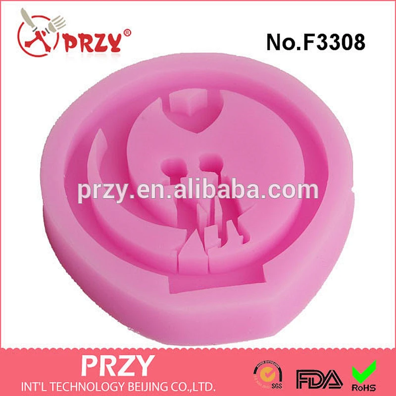 F3308 love boy and girl wedding decorations silicone mold cake decorating tools 3d silicone molds