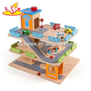 2018 wholesale baby wooden parking lot set toy new design kids wooden parking lot set toy wooden parking lot set toy W04B036
