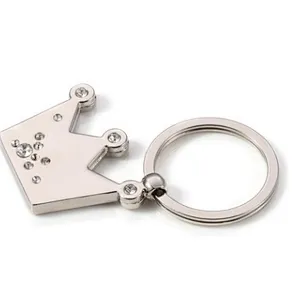 Custom Promotional Princess silver color Metal Keyring Crown Shaped Keychains for Gift