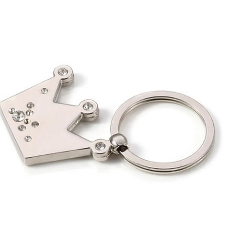 Custom Promotional Princess silver color Metal Keyring Crown Shaped Keychains for Gift