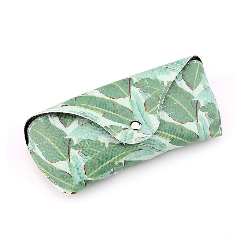 Custom Printed Flower Pu Leather Sunglasses Case