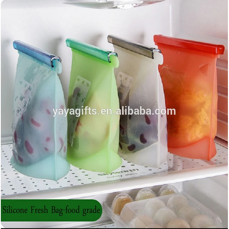 Refrigerated Cooler Reusable Silicone Food Bag, Preservation Storage Container Airtight Seal Cooking Bag