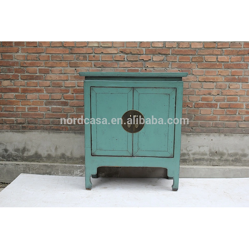 chinese antique furniture blue two door wood made cabinet