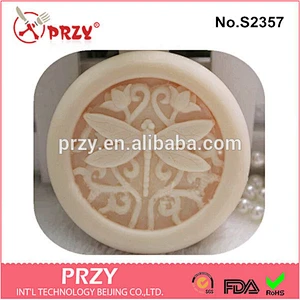 Przy S2357 handmade round silicone dragonfly soap mold