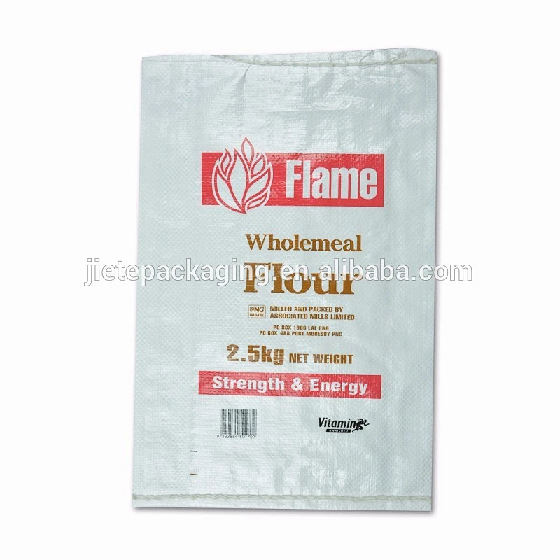 Agriculture and industrial use 100% new pp material recyclable polypropylene fabric bag packaging wheat flour, kind powder 50kg