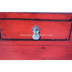 Chinese antique painting furniture rustic kang table side cabinet