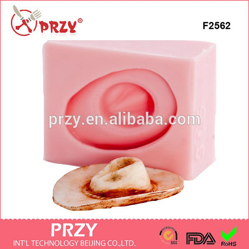 F2562 Recommend Product Food Grade Cake Baking Silicone Molds west hat silicone fondant mould