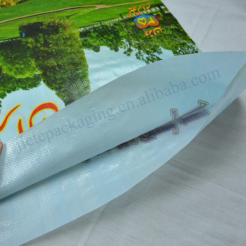 Wholesale agricultural use bopp laminated 25kg pp woven packing bag for export