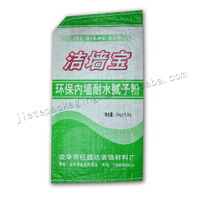25kg white plastic dry mortar packaging sack pp woven cement bag