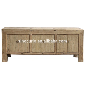 Chinese antique recycled wood natural furniture rustic bleached wooden buffet dining room cupboards