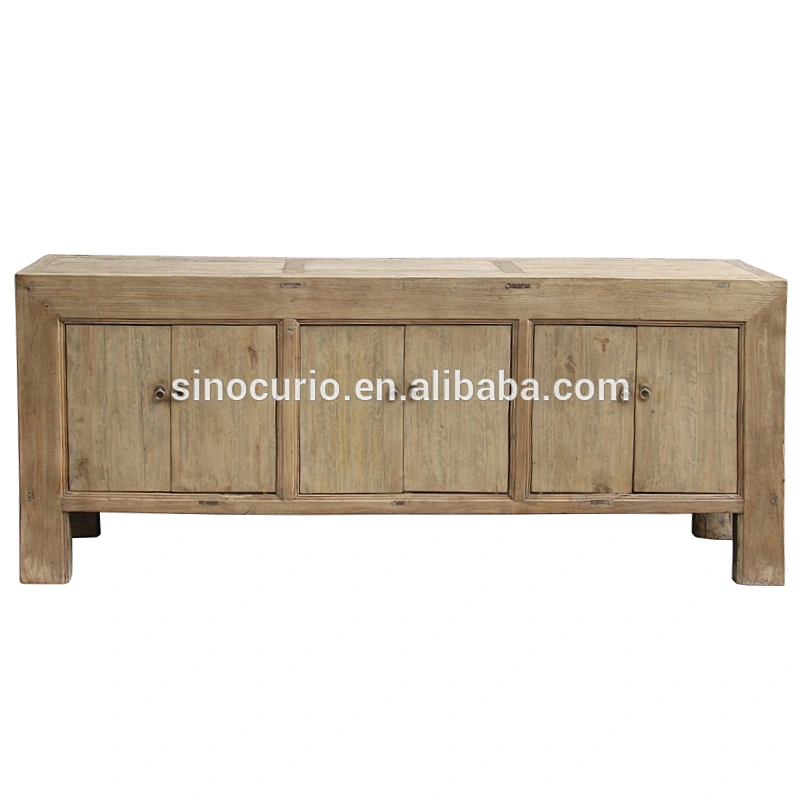 Chinese antique recycled wood natural furniture rustic bleached wooden buffet dining room cupboards