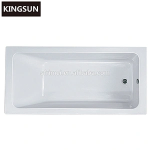 Customized Made Solid Surface White Fiber Cheap Simple Bathtub For Russia