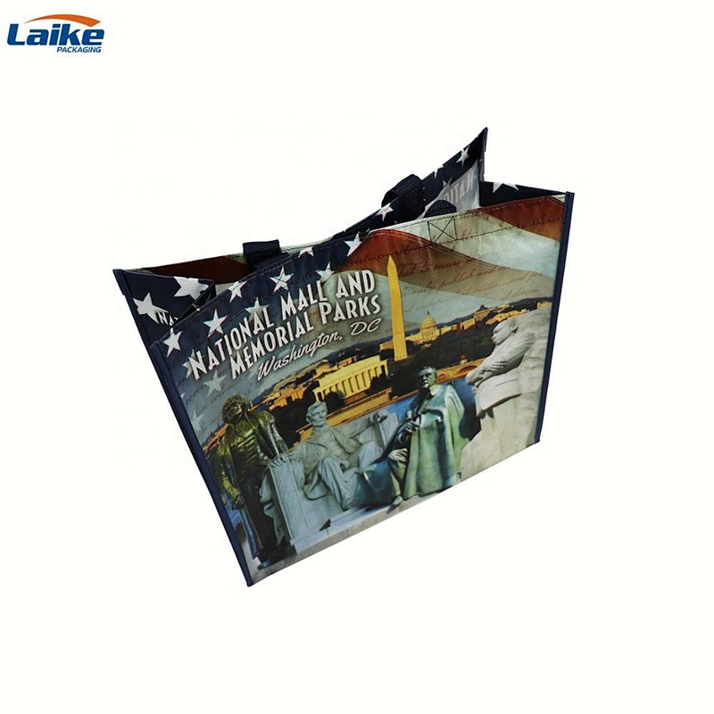Promotional  custom pp coated  laminated printed recycled plastic pp grocery non woven shopping bag eco-friendly