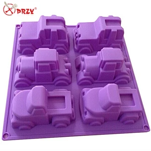 PRZY 6 cavities car Cake molds silicone car shaped handmade soap silicone moulds