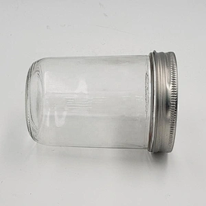 Wide Mouth Glass Mason Jar / glass Jar With Metal Lid / glass Storage Jar For Jam