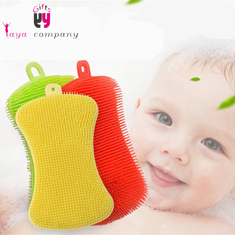 100% Soft Silicone Sponge Bath Body Baby Brush For Baby
