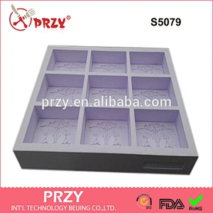 S5079 libra silicone molds Libra 9 Bars Tray silicone soap tray mold
