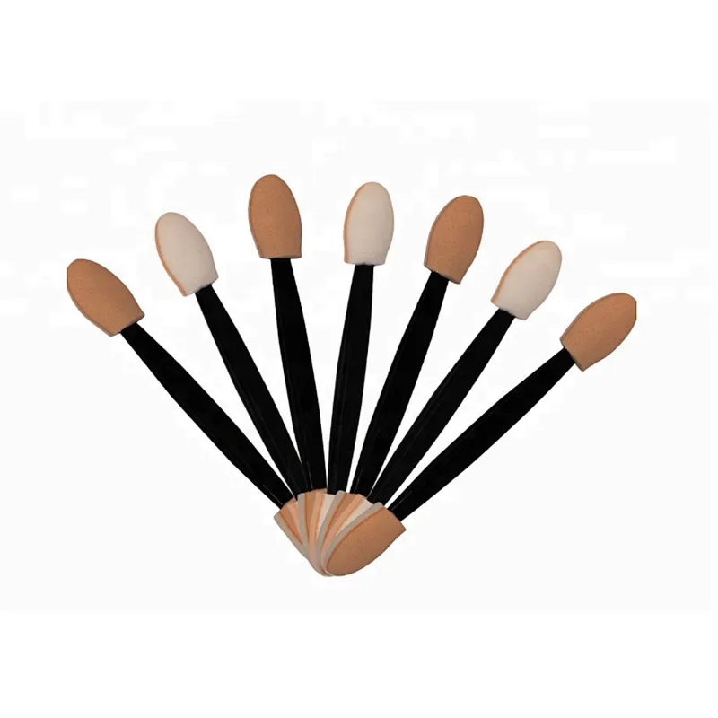 Double Aluminium Black Handle Eyeshadow Sponge Applicator