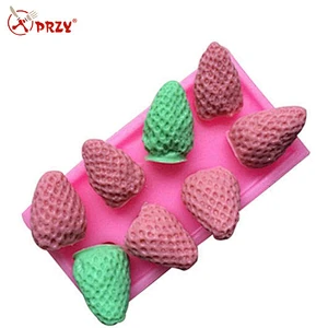 S3148 3D Strawberry Silicone Soap Craft Mold DIY Handmade Candle,Chocolate moulds