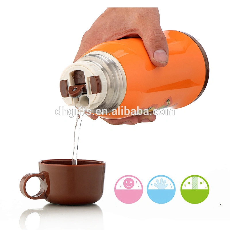 Wholesale Creative Cartoon Water Bottle Stainless Steel Vacuum Mug 600 ml Vacuum Flask with Strap for Children