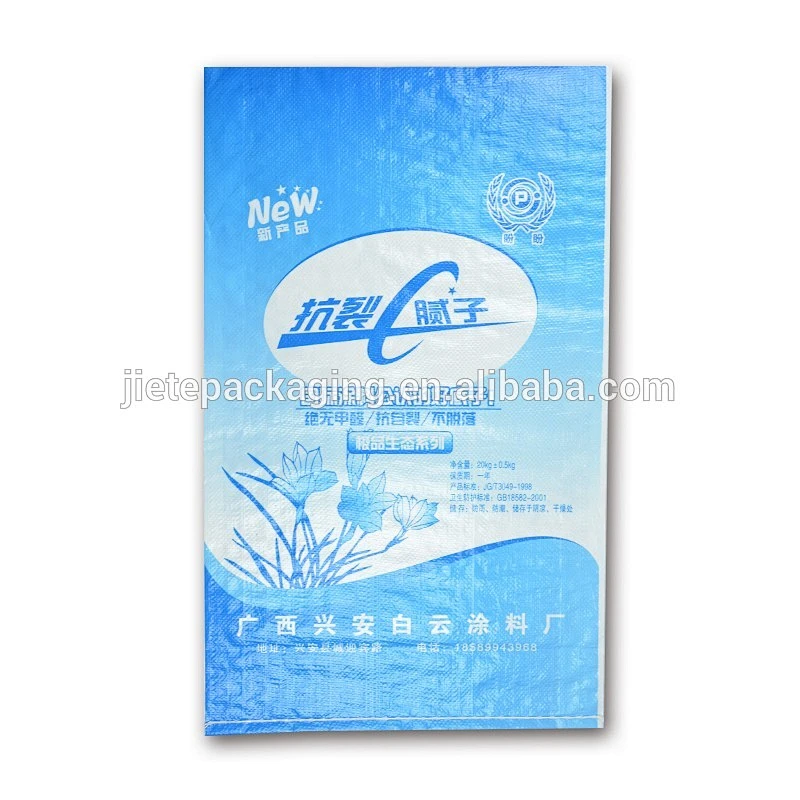 Video introduction, white PP woven bags with logo printing custom design of cement, putty bag