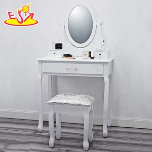Modern girls white wooden dressing table for sale W08H013