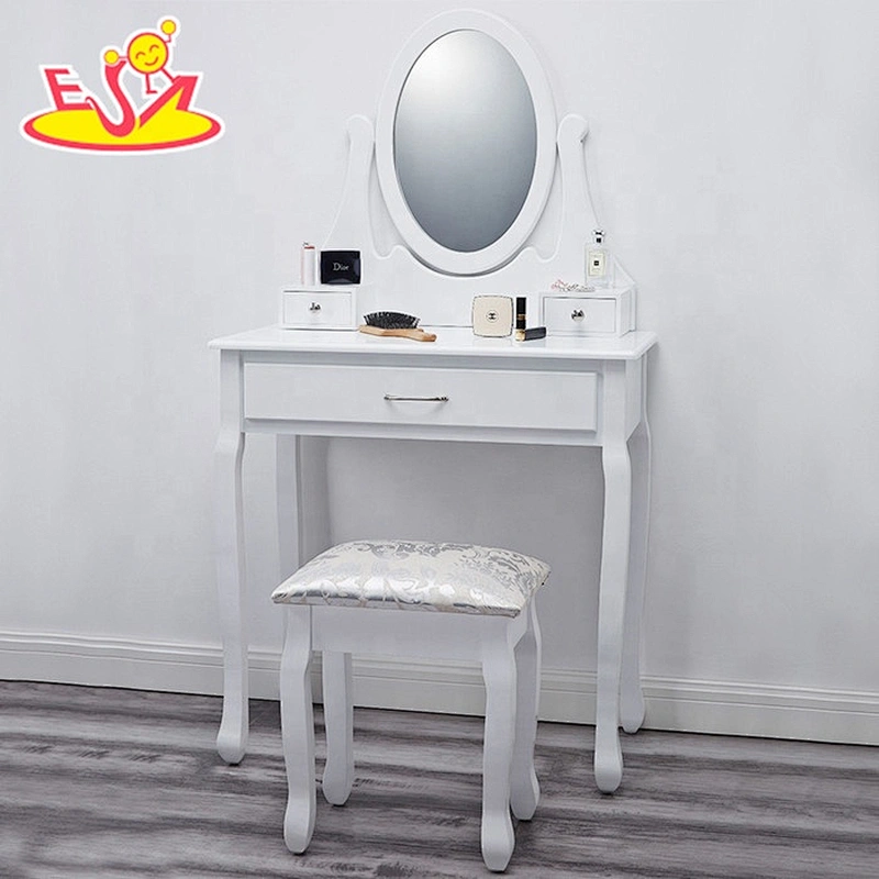 Modern girls white wooden dressing table for sale W08H013