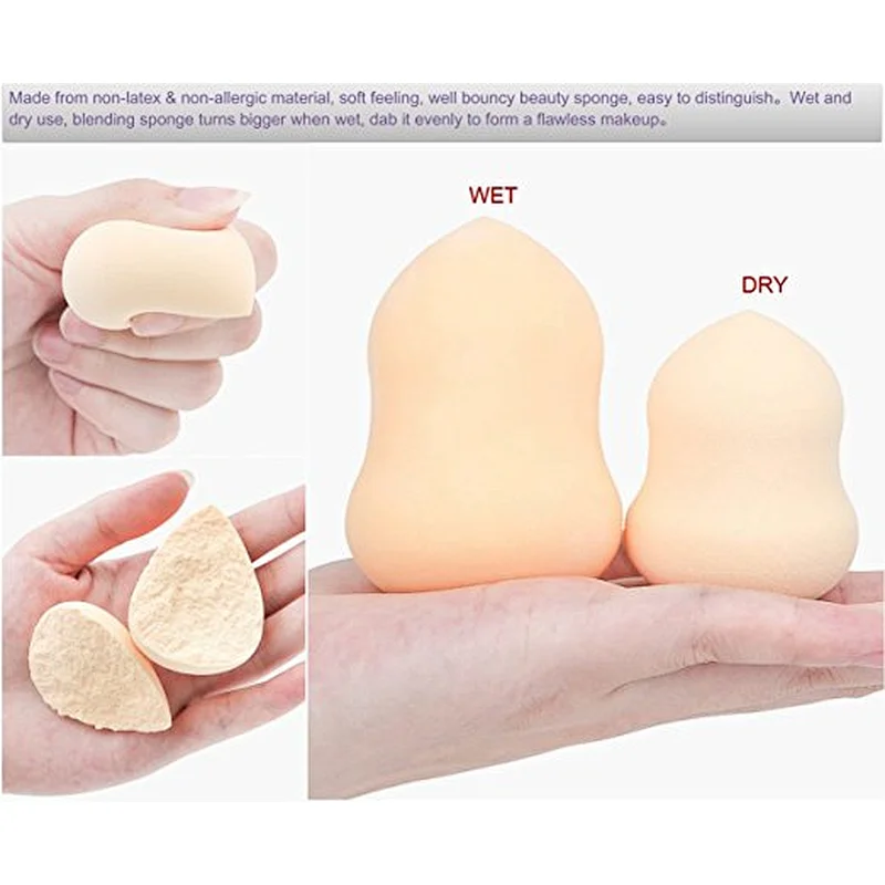 3pc latex free makeup blender sponge puff