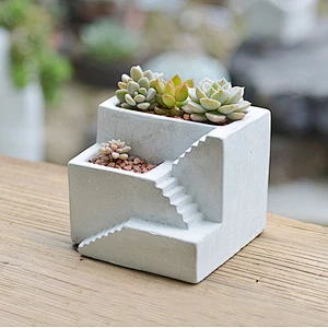 Cement Laddersr flower pot Mold siolica Concrete personality Vase pot with stairs mold office decorations