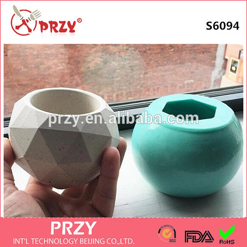 PRZY 3d silicone candle Mold vase and planters silicone molds for concrete