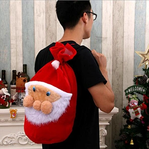Hot Sell 2018 New Design Flannelette Christmas Bag High-Grade Christmas Elderly Backpack Gift Bag Large Size Candy Bag