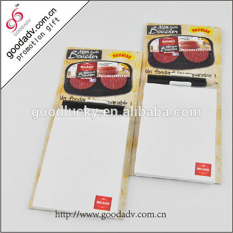 promotional shaped sticky notepad fridge magnet note pad