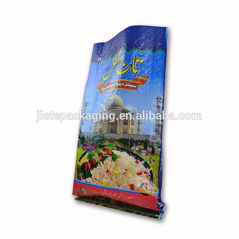 transparent polypropylene pp woven rice sacks bags with handle 30kg 10kg