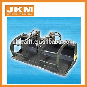 Infront skid steer loader attachment grappler with bucket on bottom for sale