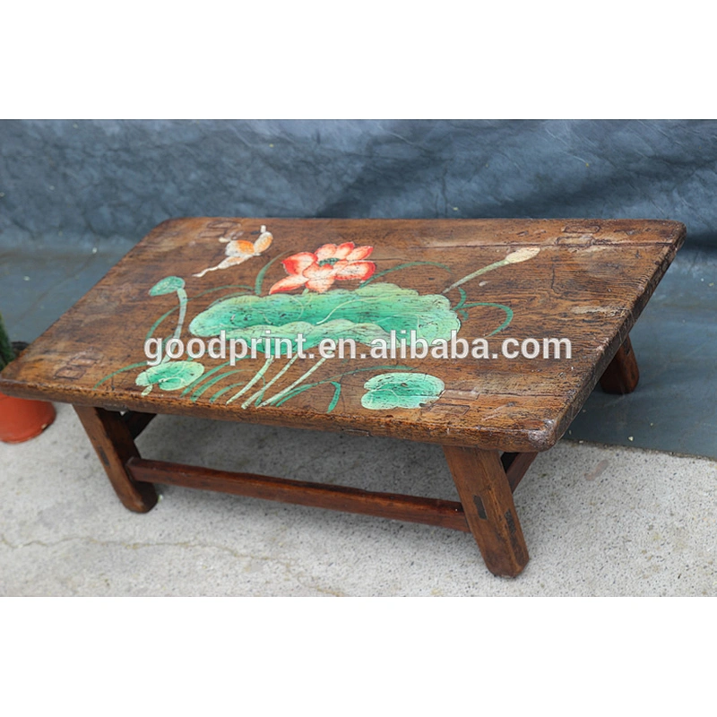 antique recycled elm wood metal coffee table