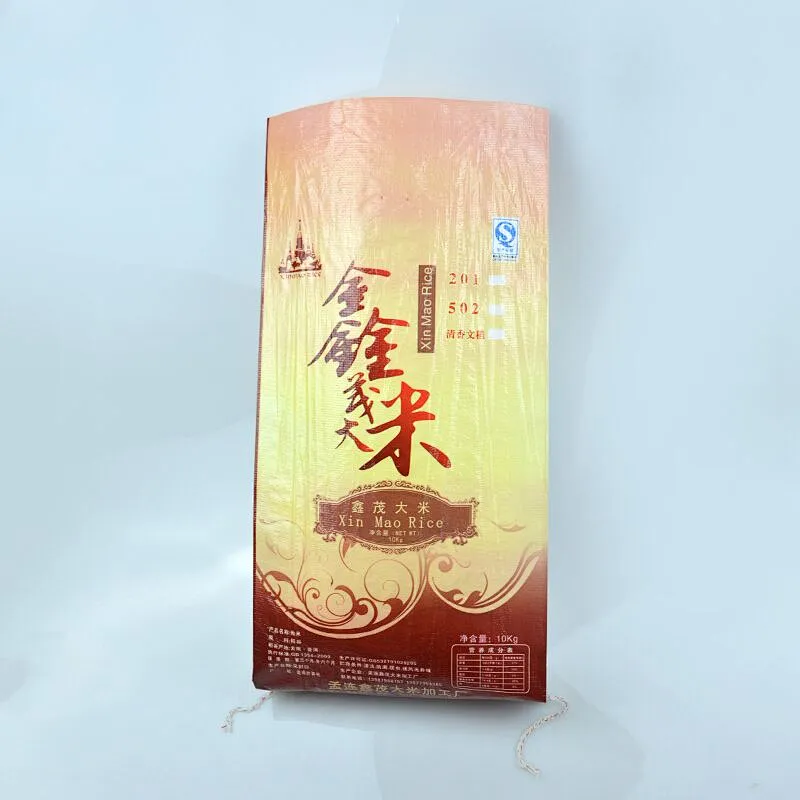 wholesale 10kg transparent plastic rice bag with color printing for flour, wheat packaging