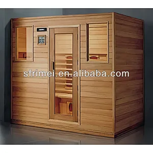 China Manufacture Wholesale Freestanding Dry Wooden Sauna Room For 6 Persons