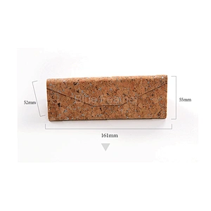 Cork PU Leather Triangle Folding eyeglass sunglass case