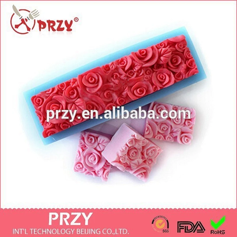 flower loaf mould rose mold silicone handmade mould for soap and cake rose rectangle mold for silicone mould