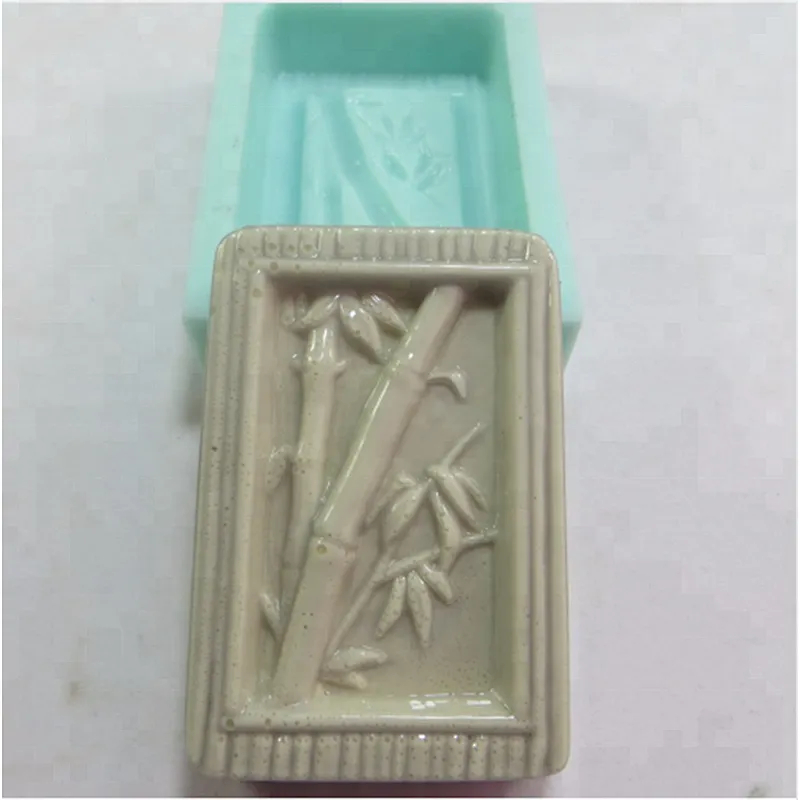 QT0034 Forest style Bamboo pattern silicone soap mold silicone handmade Candle moulds