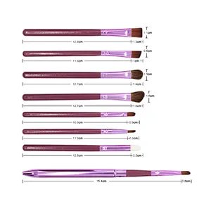 portable 12 Pieces pu Barrel Makeup Brushes Set With color Bag Professional Brushes For Makeup