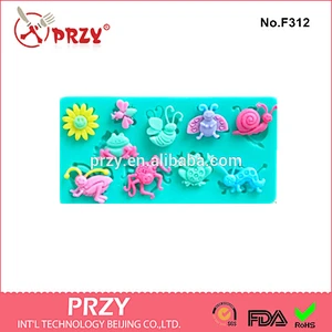 F312 PRZY silicone mold Little bugs shaped cake decorations