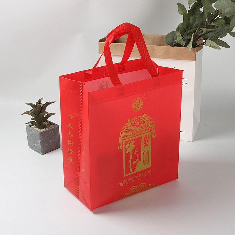 Supply professional red foldable reusable pp non woven tote shopping bag