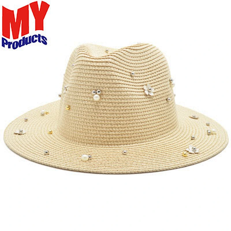 2016 Top sale wholesale striped floppy hat bowler straw hat