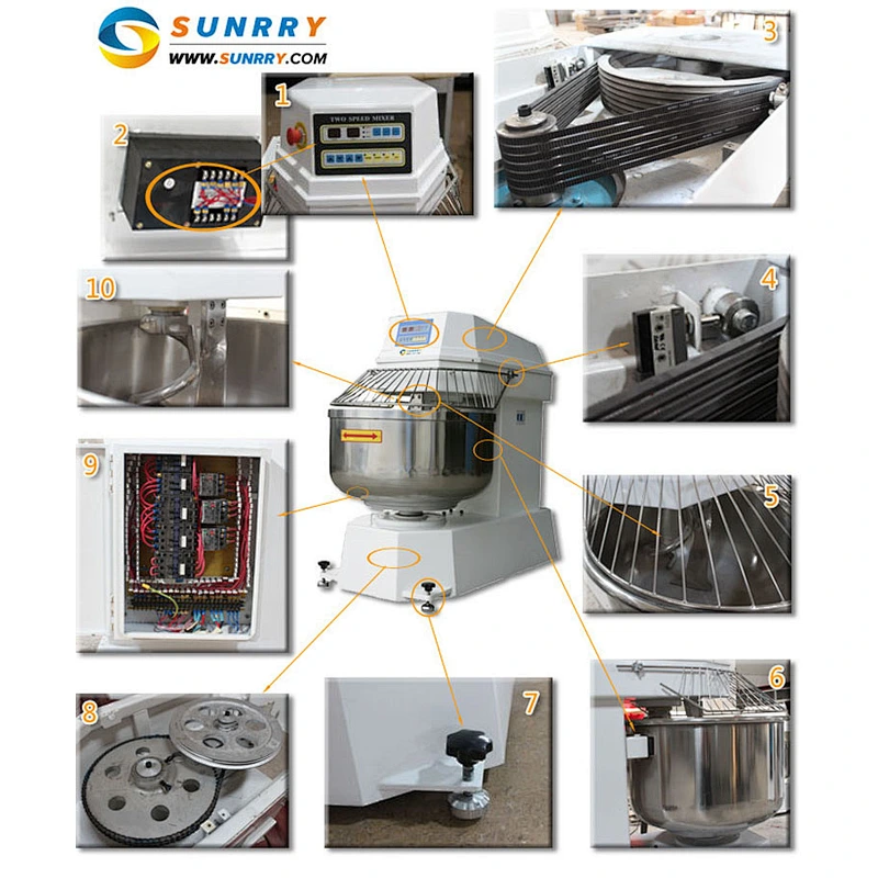 Double Motions and Double Speeds Commercial Bread Dough Mixer and Bakery Flour Dough Mixer for CE