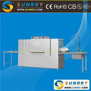 Professional double cylinder and spray tunnel type electric automatic detergent freshener dishwasher
