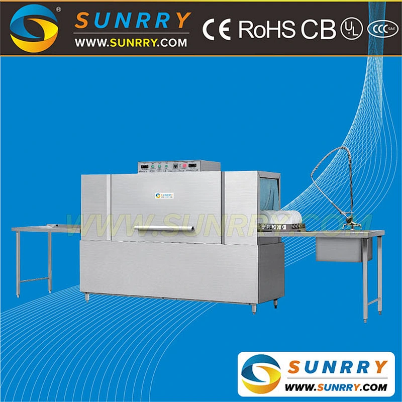 Professional double cylinder and spray tunnel type electric automatic detergent freshener dishwasher