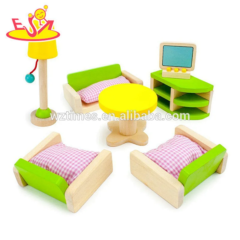 2018 Günstige handgefertigte moderne Puppenmöbel für Kinder 10pcs W06B069