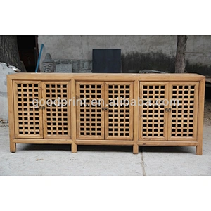 Chinese Antique recycle Six Door Ratten Cabinet