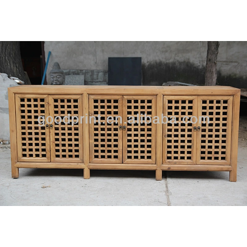 Chinese Antique recycle Six Door Ratten Cabinet